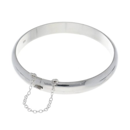 Pulsera aro plata media caña 8x65 Reina joyeros