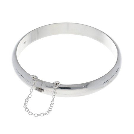 Pulsera aro plata media caña 8x65 Reina joyeros