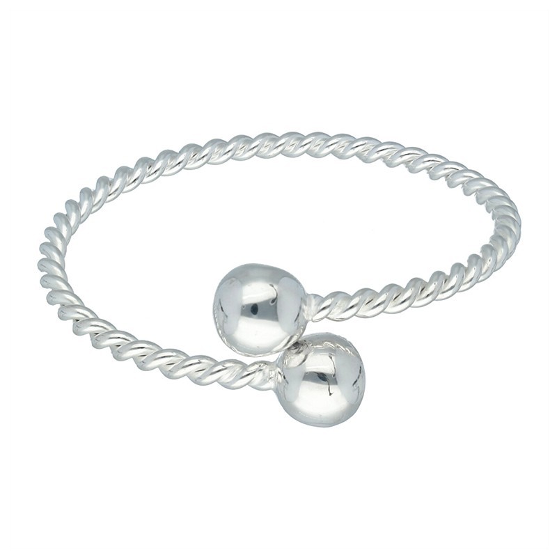 Pulsera aro plata tomiza bola 12MM Reina joyeros