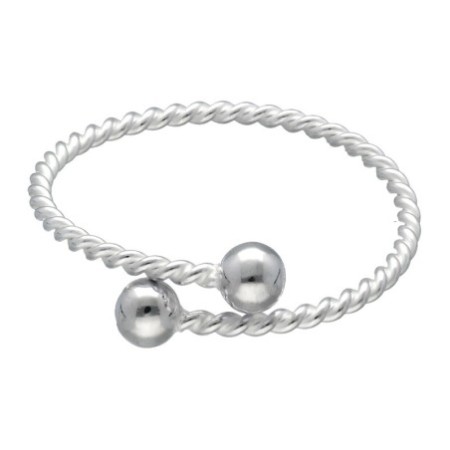 Pulsera aro plata tomiza bola 12 MM Reina joyeros