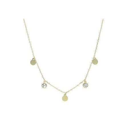 Gargantilla circonitas y chapitas plata chapada oro Reina joyeros