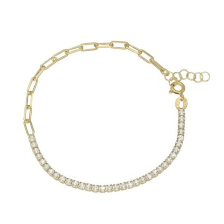 Pulsera carril circonitas plata chapada oro