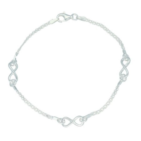 Pulsera tres infinitos plata de ley Reina Joyeros