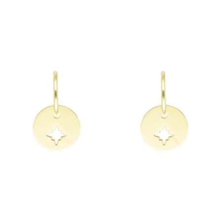 Argollas presión chapa estrella polar plata chapada oro Reina Joyeros