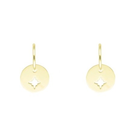 Argollas presión chapa estrella polar plata chapada oro Reina Joyeros