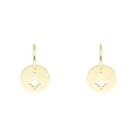 Argollas presión chapa estrella polar plata chapada oro Reina Joyeros