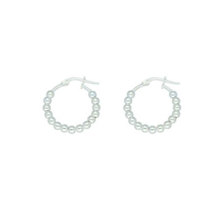 Argollas bolitas 16 MM plata de ley