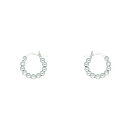 Argollas  bolitas 10 MM plata de ley Reina Joyeros