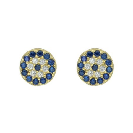 Pendientes presión circonitas plata chapada oro Reina joyeros