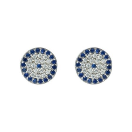 Pendientes presión circonitas plata rodiada