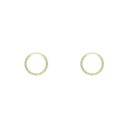 Argollas rizadas 17 MM plata chapada oro