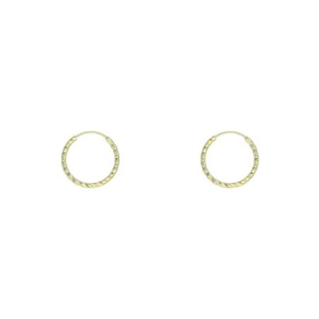 Argollas rizadas 17 MM plata chapada oro