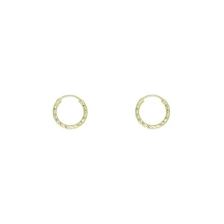 Argollas rizadas 12 MM plata chapada oro