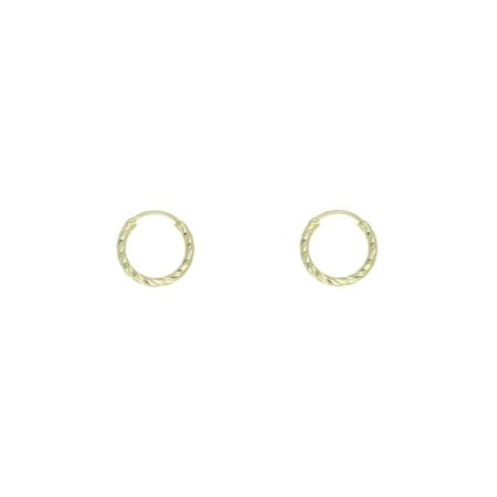 Argollas rizadas 12 MM plata chapada oro