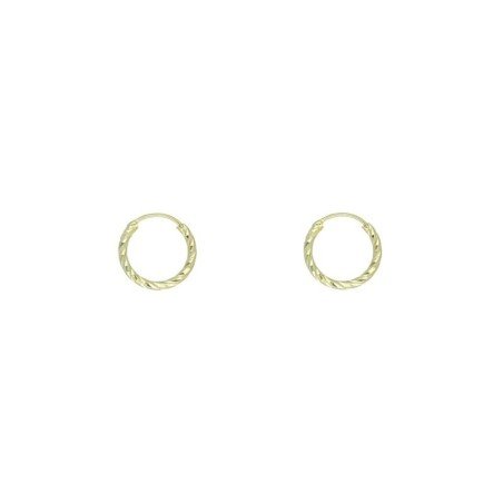 Argollas rizadas 12 MM plata chapada oro