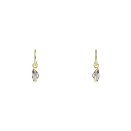 Argollas criollas circonita lila 8 MM plata de ley