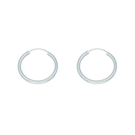 Argollas tubo redondo 35 MM plata de ley Reina joyeros
