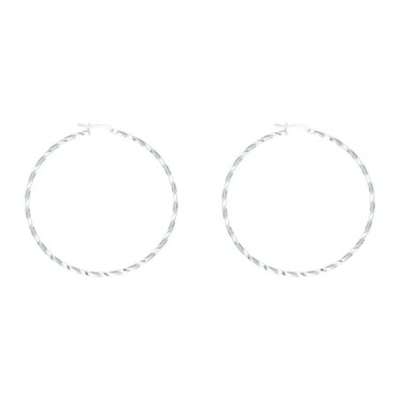 Argollas rizadas 53 MM  plata de ley