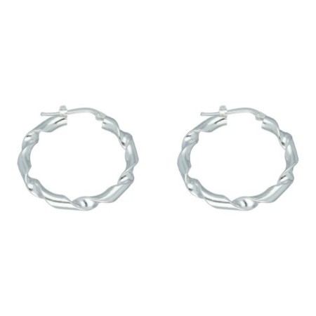 Argollas rizadas 32 MM plata de ley