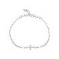 Pulsera cuadrada cruz circonitas plata de ley
