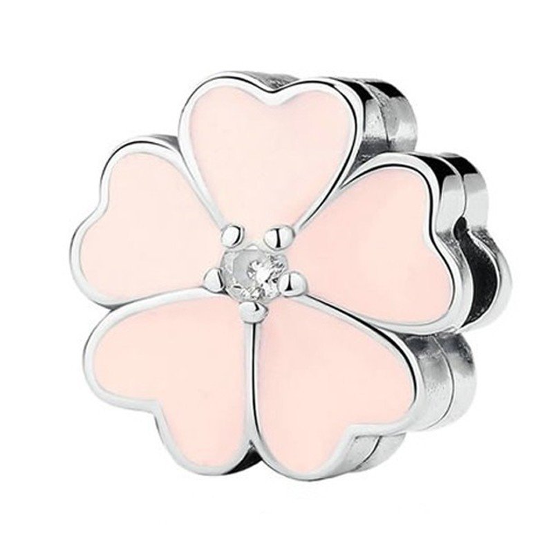 Charm Niagarra PAP130 trébol con esmalte rosa