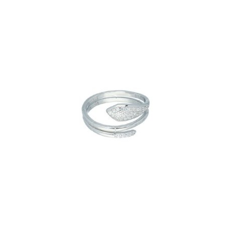 Anillo serpiente circonitas plata rodiada