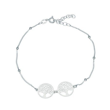 Pulsera árboles de la vida plata de ley