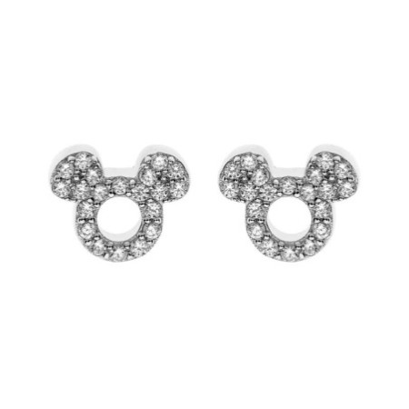 Pendientes Disney Mickey calados circonitas plata de ley