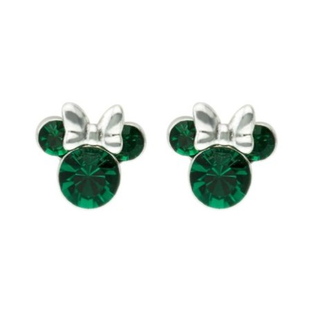 Pendientes Disney Minnie circonitas lazo plata de ley