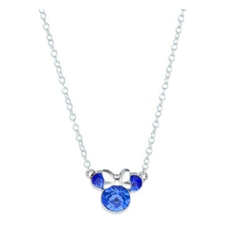 Gargantilla Disney Minnie circonitas azules lazo plata de ley