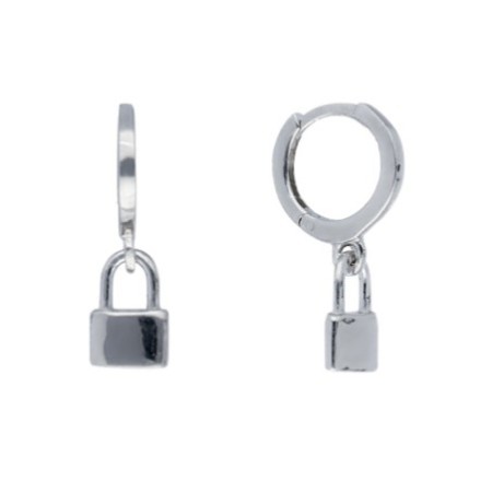 Argollas padlock 8 MM plata rodiada