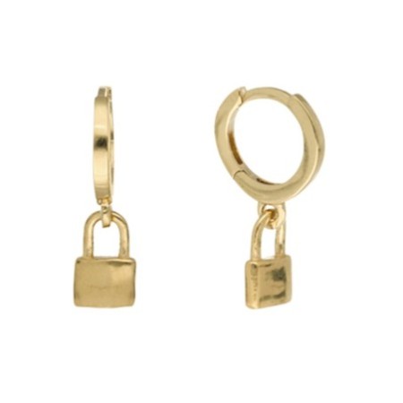 Argollas padlock 8 MM plata chapada oro