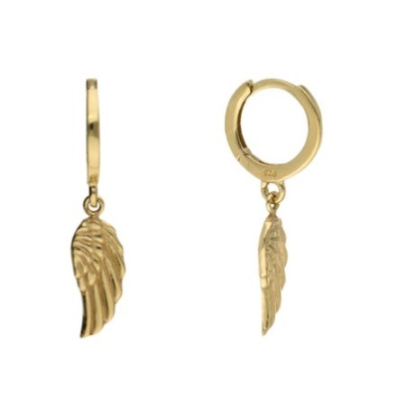 Argollas wings 8 MM plata chapada oro