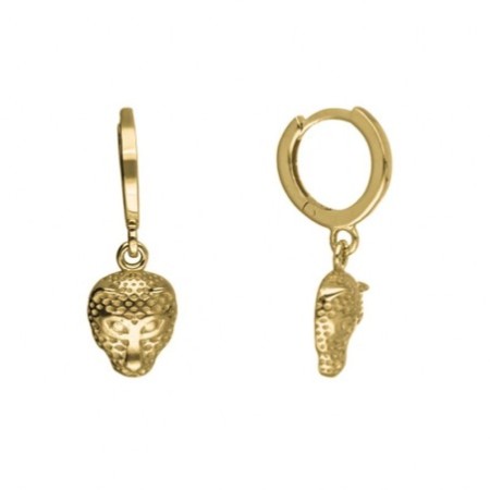 Argollas panther 8 MM plata chapada oro