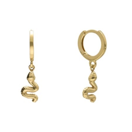 Argollas snake 8 MM plata chapada oro