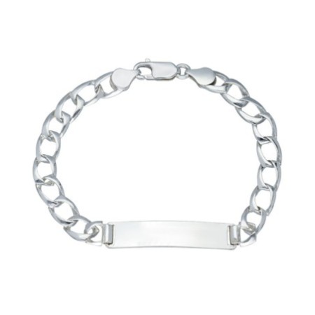 Esclava barbada chapa lisa 36 MM plata de ley