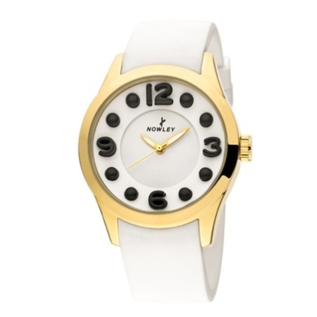 Reloj Nowley Analógico blanco y dorado mujer