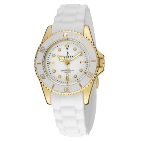 Reloj Nowley Analógico blanco y dorado mujer