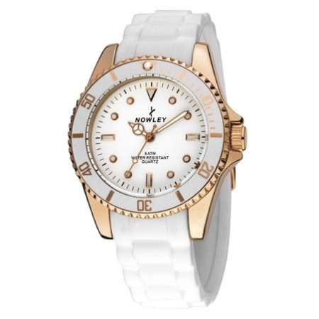 Reloj Nowley Analógico blanco y cobre mujer