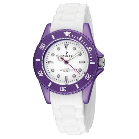 Reloj Nowley Analógico blanco y lila niña