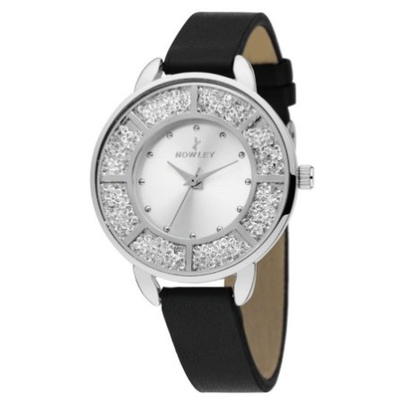 Reloj Nowley analógico piel negro circonitas mujer