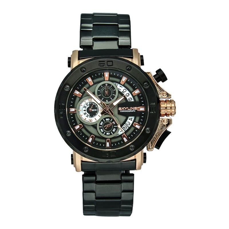 Reloj Skyline Analógico Negro Esfera Negra Hombre