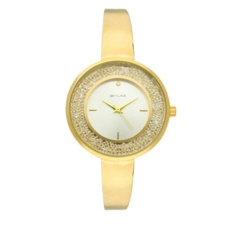 Reloj Skyline Analógico Dorado Circonitas Mujer