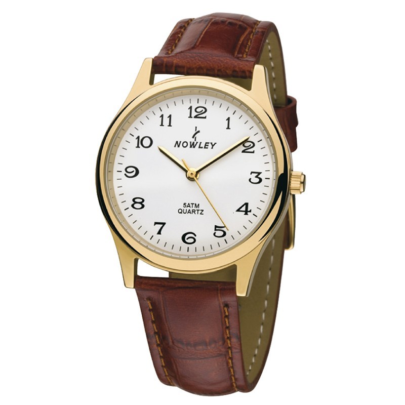 Reloj Nowley analógico piel marrón hombre