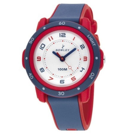 Reloj Nowley analógico azul y rojo niño