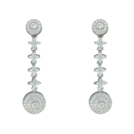 Pendientes presión circonitas plata de ley