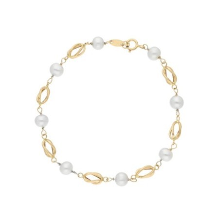 Pulsera comunión perlas Oro 18 K