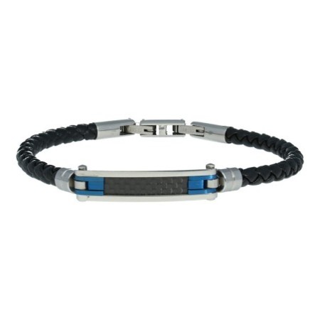 Pulsera acero trenzada negra Reina joyeros