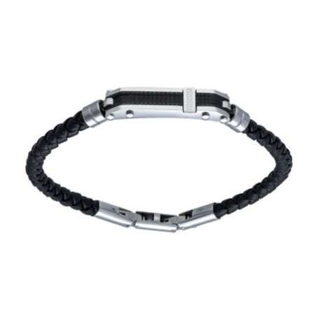 Pulsera trenzada negra acero