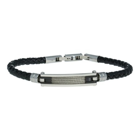 Pulsera acero trenzada negra